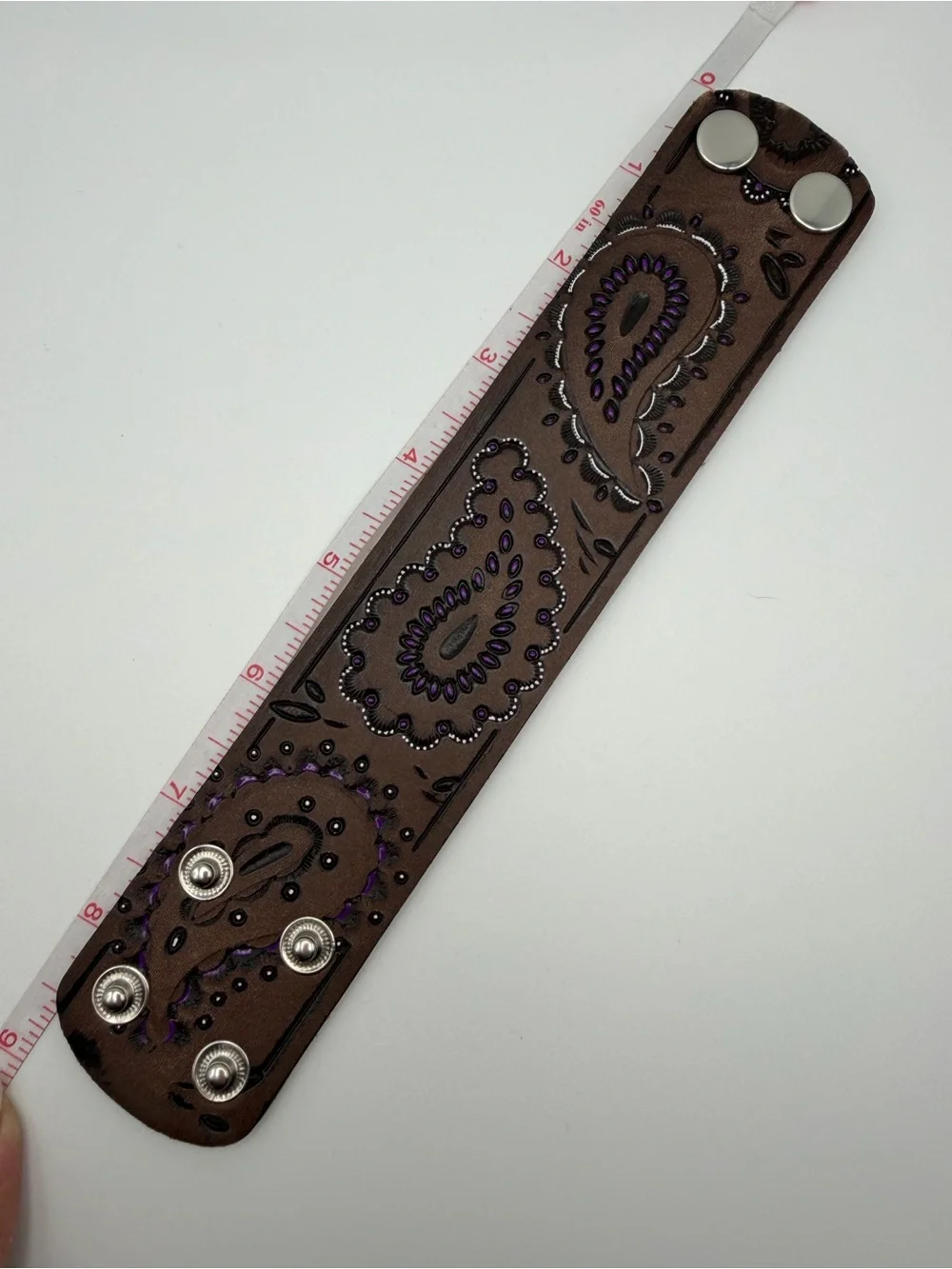NWT paparazzi Paisley Pioneer Urban Snap Leather Cuff Bracelet Festival Western